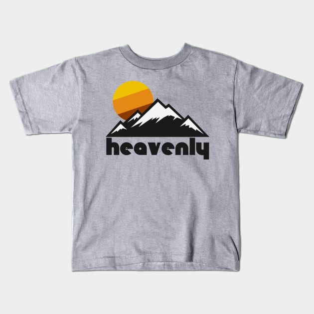Retro Heavenly ))(( Tourist Souvenir Travel Skiing California Design Kids T-Shirt by darklordpug